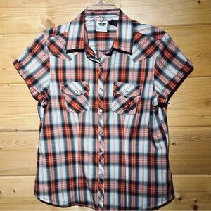 Women’s button up shirt size large Western 
cotton motorcycle Harley Davidson
